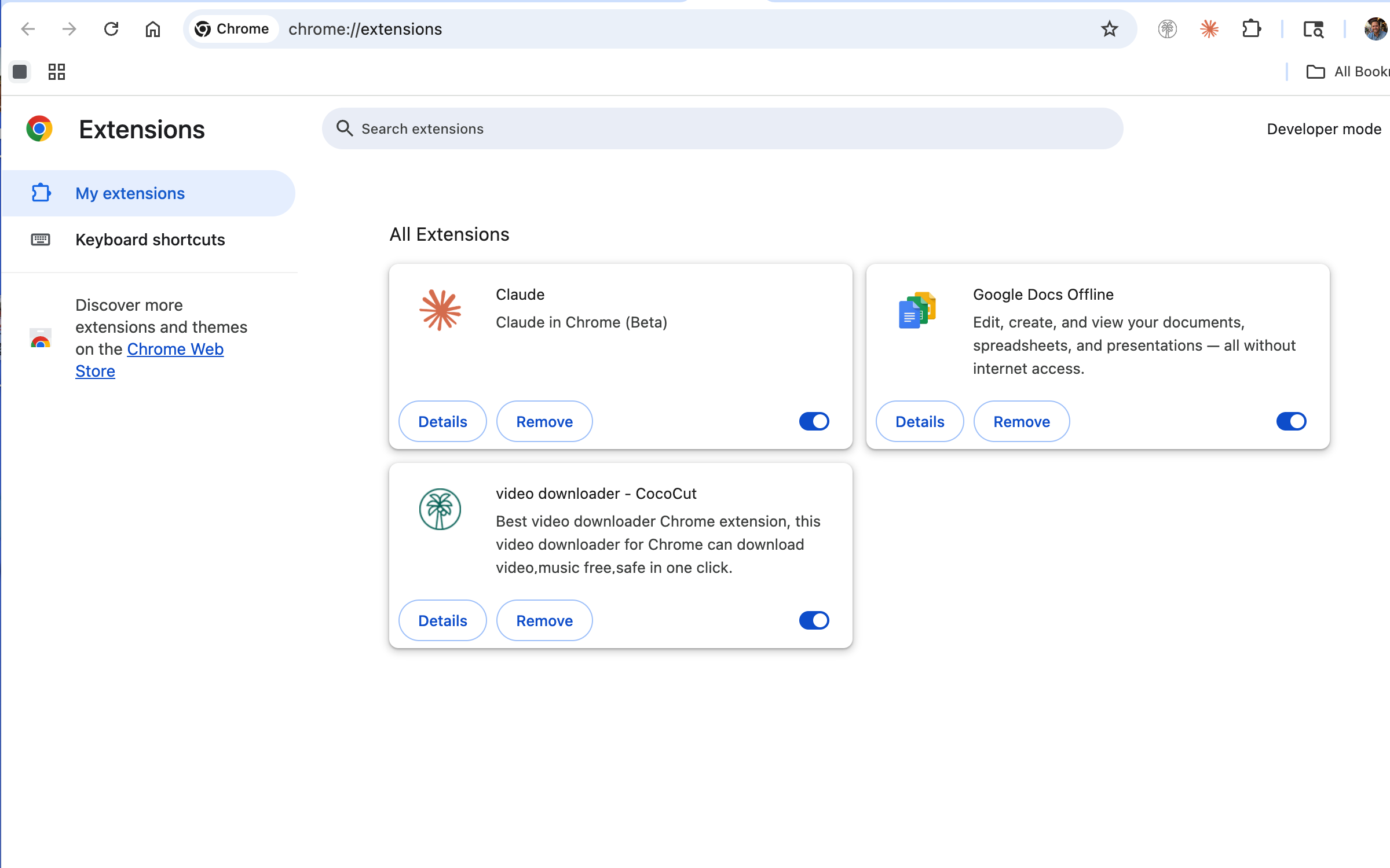 Step 2 — Open the extensions page